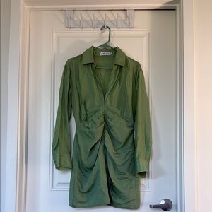 Petal & Pup Lime Green Veya Ruched Mini Dress